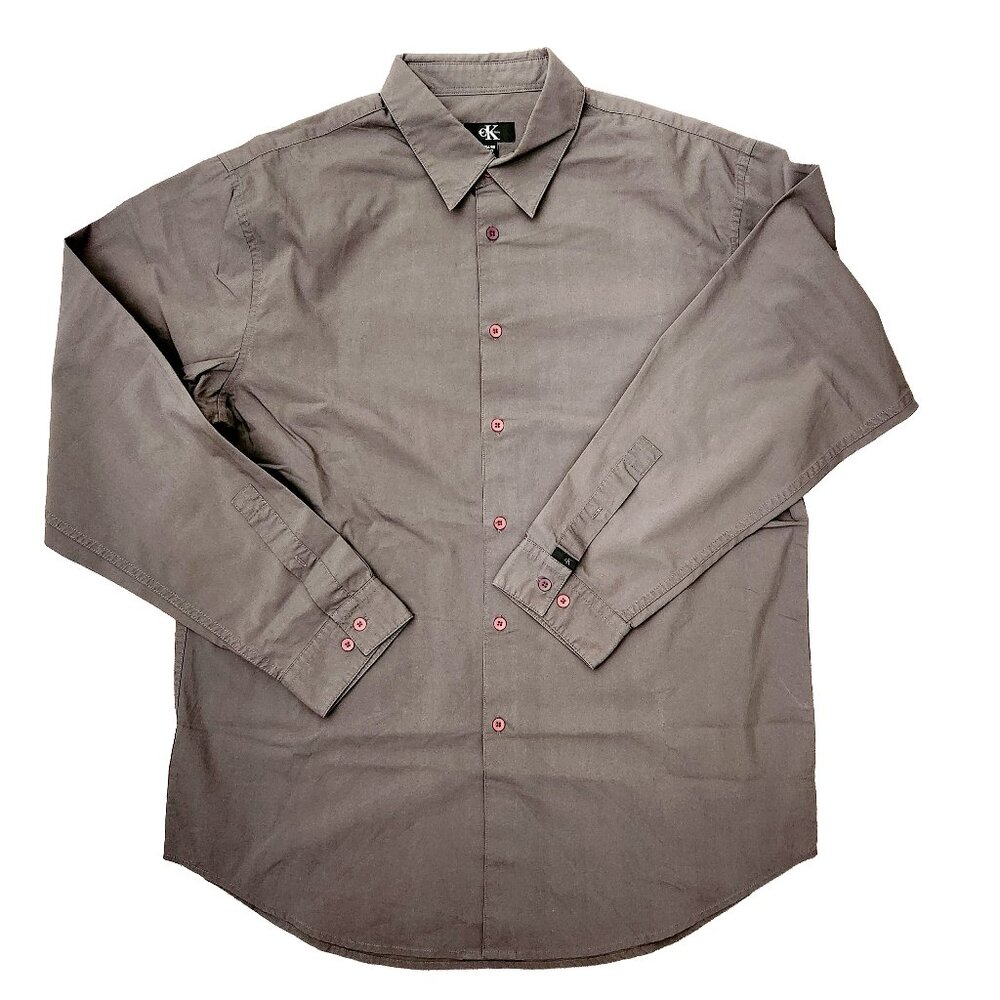 Calvin Klein LARGE Gray Dress Shirt - Large/43